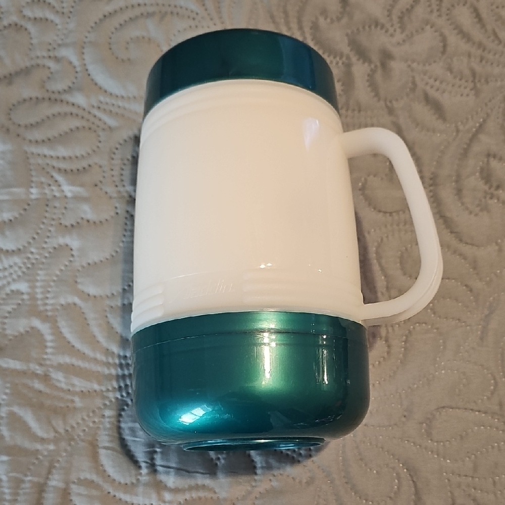 Aladdin Plastic Vintage Thermos Soup Thermos 17 oz/ Wide Mouth/Bowl on Bottom